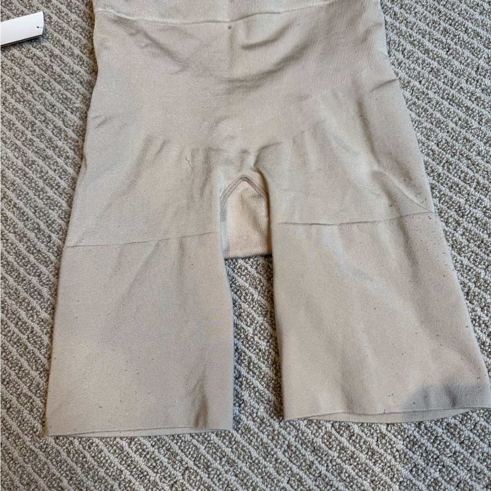 SPANX Power Shorts High Waist Tummy Control Compression Shapewear Beige Size M